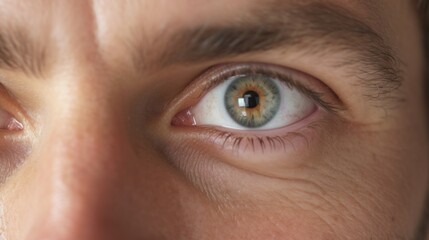 Obraz premium The camera zooms in, emphasizing the man's compelling stare.