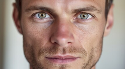 Fototapeta premium Tight shot capturing the intensity in a man's stare.