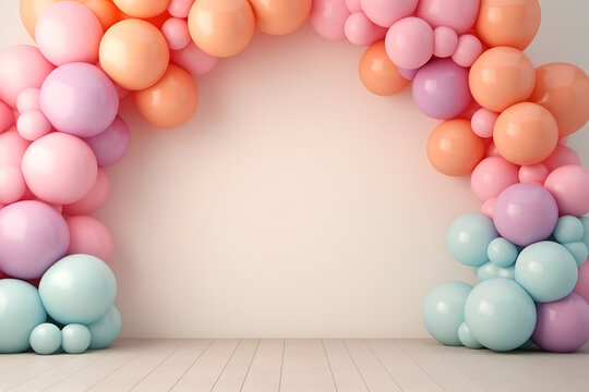 Colorful balloons decoration for birthday celebrations.