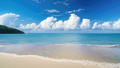 Beautiful tropical beach with blue sky