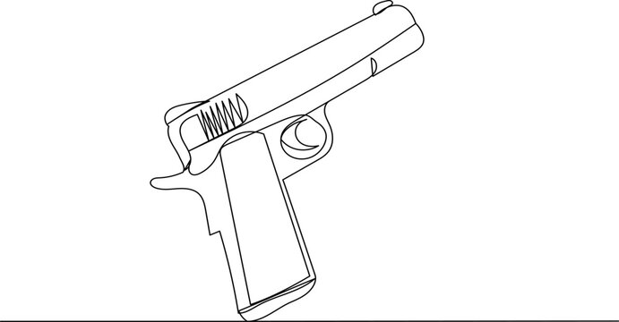 gun line drawing on white background vector