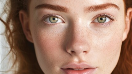 Fototapeta premium A striking portrait capturing the beauty of a young European woman.