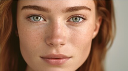Fototapeta premium Mesmerizing beauty portrayed in a European woman's portrait.