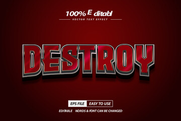 Destroy text effect editable eps file high quality