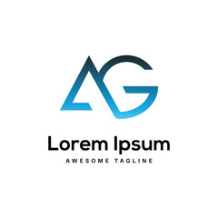 AG Letter Logo Design Free Icon