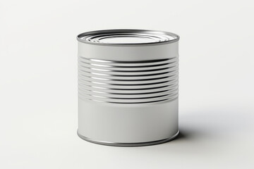 Mockup of aluminum or metal food can or canned food isolated on white background with space for sticker or logo.generative ai