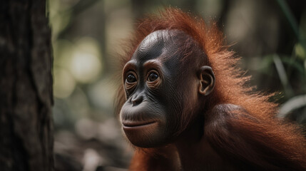 Fototapeta premium Baby orang utan