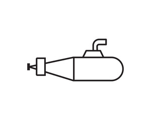 Obraz premium Submarine underwater icon vector illustration isolated 