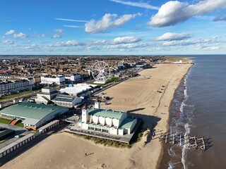 Pier Great Yarmouth beach and seafront Norfolk UK drone,aerial