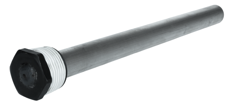 Rod used to prevent water heater buildup in an RV or travel trailer. 