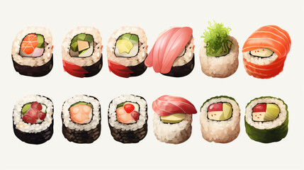 Sushi and sushi roll