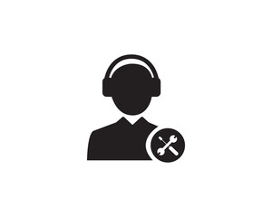 Technical support assistance icon vector symbol design illustration