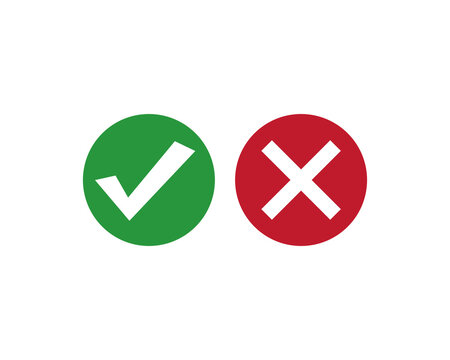 Tick mark and cross mark icon vector design symbol illustration
