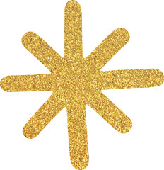 Golden glitter sparkle star, gold foil glittering star