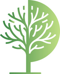 tree logo icon vector design, green silhouette tree