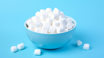 Fototapeta na wymiar White marshmallow in bowl