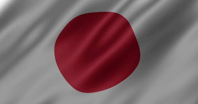 3d 4k japan waving flag loop animation