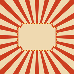 Carnival banner with lights. Circus banner. Vintage lightbox.