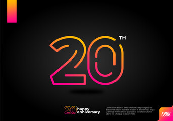 Number 20 logo icon design, 20th birthday logo number, anniversary 20