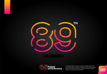 Number 89 logo icon design, 89th birthday logo number, anniversary 89