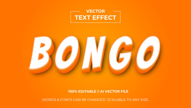 Bango typography premium editable text effect - Style text effects. banner, background, wallpaper, flyer, template, presentation, backdrop. editable text effect. vector illustration
