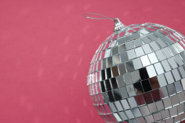 Beautiful disco ball on a red background