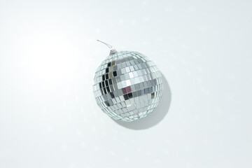 Fototapeta na wymiar Beautiful disco ball on a white background
