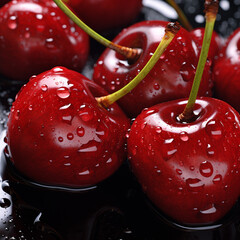 cherries with a splash of water made with generative AI