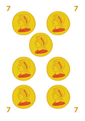 Spanish deck of cards game. Hand drawn vector illustration, stylized in traditional line art. art decorations, print for decoration. Isolated background