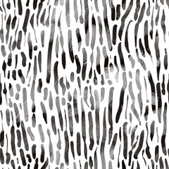 Seamless abstract textured pattern. Texture in black, white colors. Digital brush strokes background. Design for textile fabrics, wrapping paper, background, wallpaper, cover.