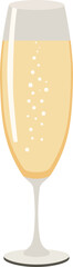 Golden champagne for holiday celebration design concept.