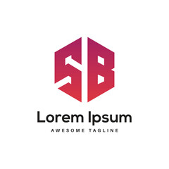 Fototapeta premium SB Letter Logo Design Free Icon