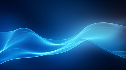 Abstract blue wavy with light curved lines - obrazy, fototapety, plakaty