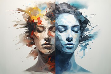 A Kaleidoscope of the Mind: A Vibrant Depiction of Split Personality Disorder