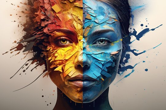A Kaleidoscope of the Mind: A Vibrant Depiction of Split Personality Disorder