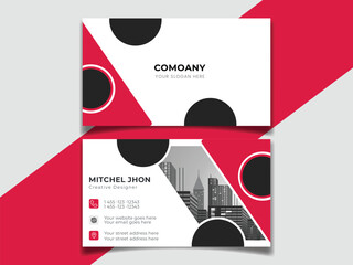Personal visiting card with company logo & Business Card Layout with Gray Stripes modern business card print templates Vector illustration For Corporate Business .	
