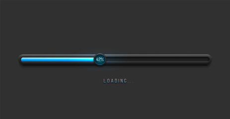Progress loading bar. Downloading process. Concept technology. Vector illustration.