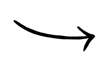Arrow drawn with black marker on white background