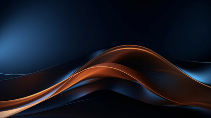 Abstract Dark blue and bronze color wavy shape background