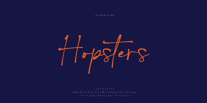 Hand drawn elegant alphabet letters font and number. Classic Lettering Minimal Fashion Designs. Typography modern serif fonts regular decorative vintage concept. vector illustration