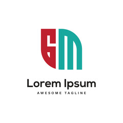 Fototapeta premium GM Letter Logo Design Free Icon