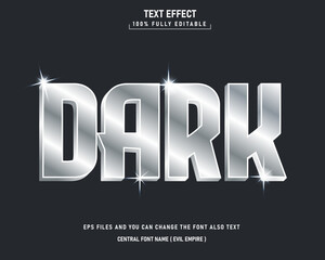 Dark Silver chrome editable text effect