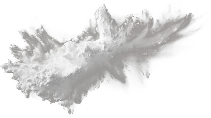 Abstract white snow explosion, cut out - stock png.