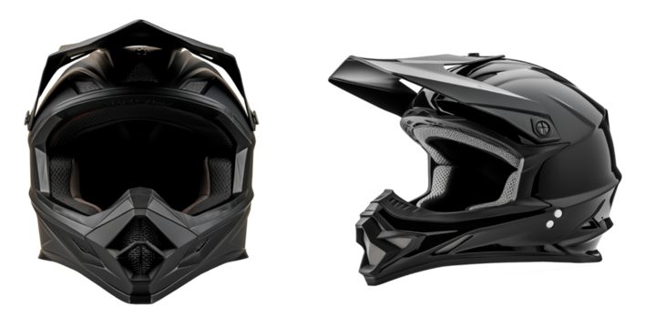 Black motocross helmet, cut out - stock png. - Powered by Adobe
