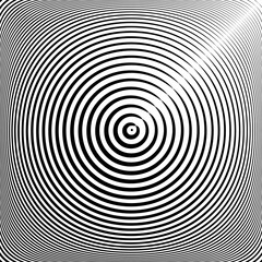 Concentric Circles Pattern with 3D Illusion Effect. Abstract Textured Background.