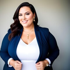 Plus Size CEO of A Company with Jewelries and Trendy Hairstyle Illustration Concept