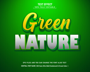Green nature 3d text effect