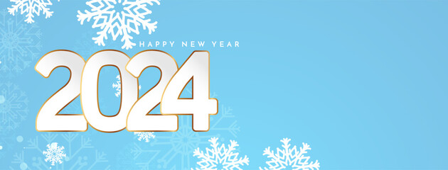 Modern Happy new year 2024 celebration banner design
