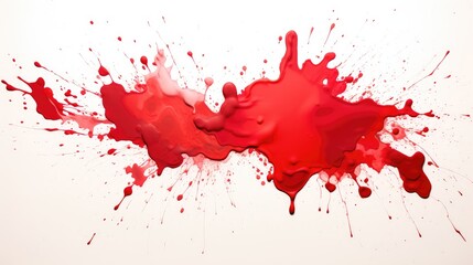 Red splashes on a white background