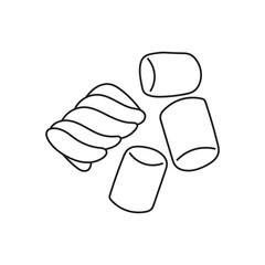 Hand drawn Kids drawing Cartoon Vector illustration marshmallow Isolated on White Background